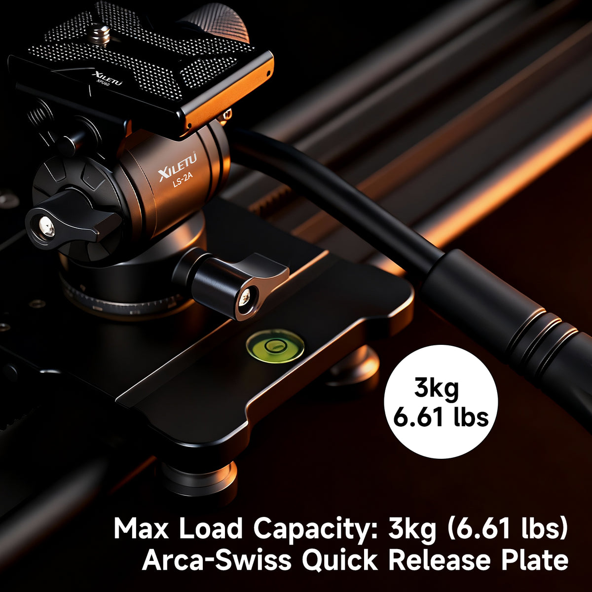 XILETU LS2A Hydraulic Ball Head Pan Tilt for Panoramic Shooting Tripod with Arca-Swiss Clamp for Monopod and Tripod