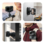XILETU Magnetic Quick‑Release Backpack Clamp, 360° Ball‑Head Vlog Mount for Backpack Strap, DJI Action 6 & Nano