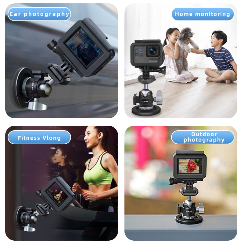 XILETU QM-1S Car Quick Release Magnetic Stand Suction Cup Base Suitable for Gopro/Action3/4 Video Panoramic Insta360x4 Action Camera