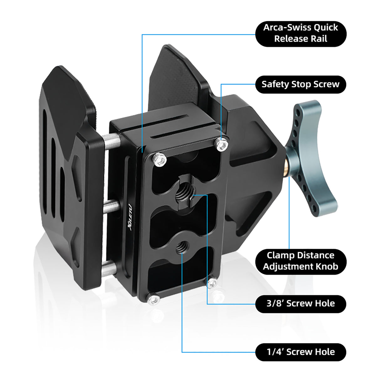 XILETU QRD-2 Saddle Rifle Mount Holder Clip Metal Gun Clip Rack for Hunting Tripod Gear Accessories (Adjustable)