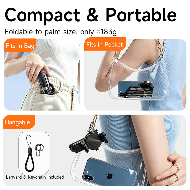 XILETU P-15C Magnetic Magsafe Selfie Stick Tripod Bluetooth Remote Pocket Stand For iPhone Android Vlog Travel