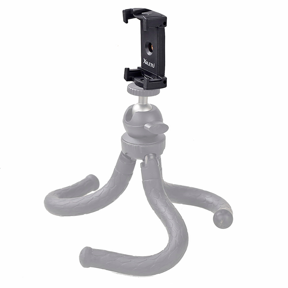 XILETU XJ-12 Mobile Tripod Mount Clipperwith Cold Shoe Mount for Boya Rode VideoMicro Microphone 1/4'' Tripod Clamp for iPhone X