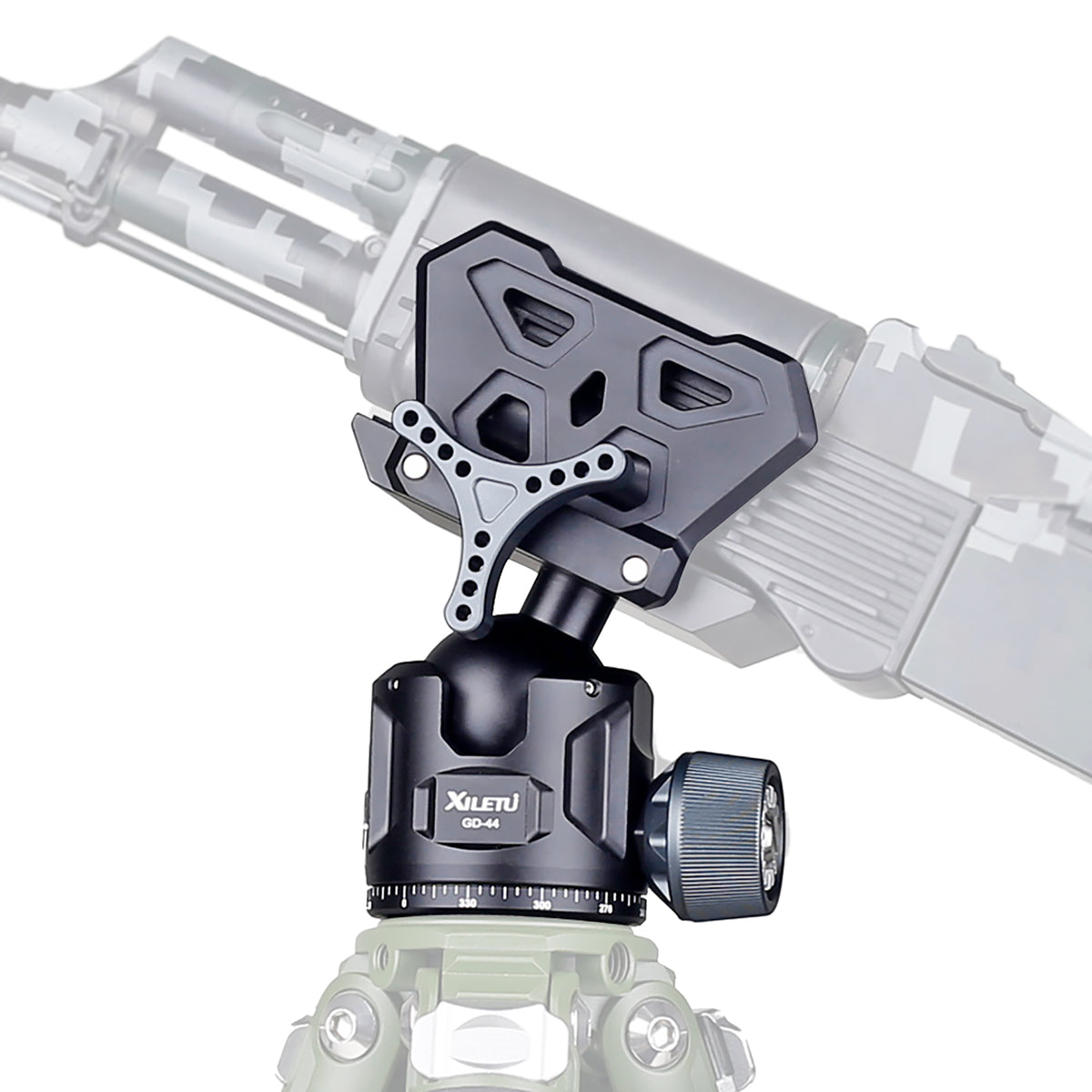 XILETU GD‑44 360° Ball Head Tripod Saddle Mount, 55lbs/25kg Precision Field Support for Outdoor Shooting & Hunting
