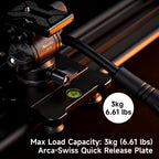 XILETU LS-2A Hydraulic Ball Head Pan Tilt for Panoramic Shooting Tripod with Arca-Swiss Clamp for Monopod and Tripod