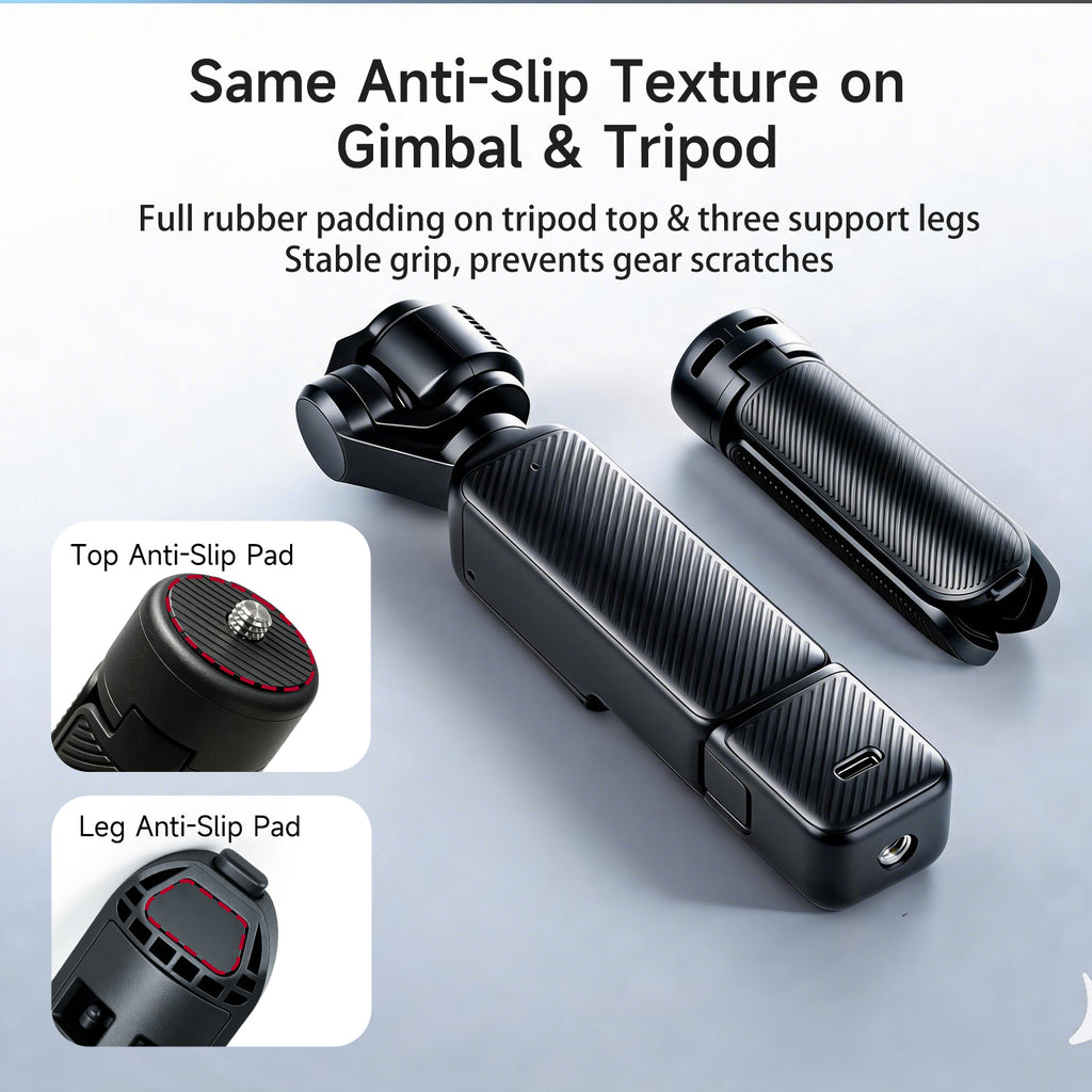 XILETU XS-25 Auto Open 2-in-1 Mini Tripod 1/4 Screw Stand for DJI Pocket 3 4 4Pro Insta360 Action Panoramic Vlog Camera