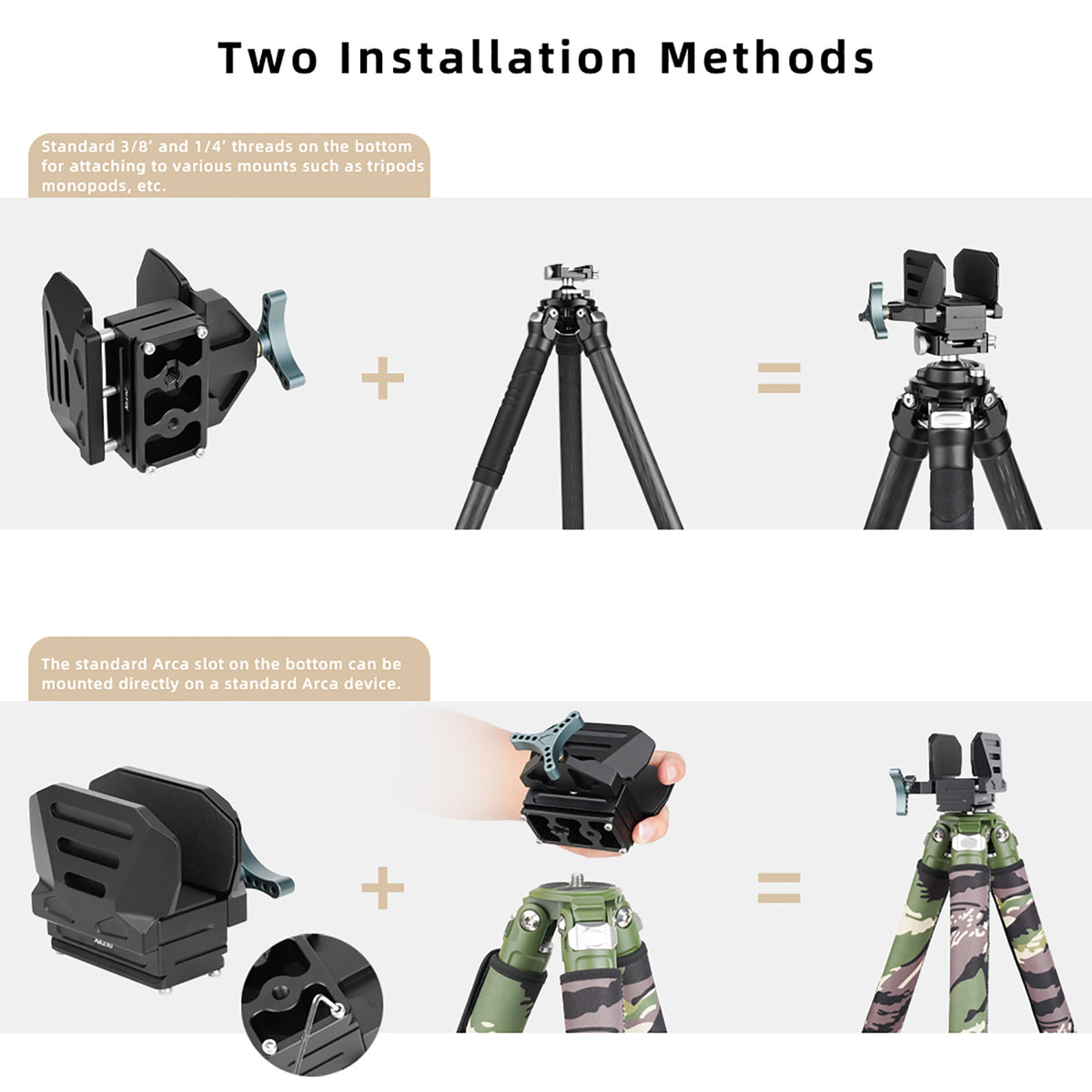 XILETU QRD-2 Saddle Rifle Mount Holder Clip Metal Gun Clip Rack for Hunting Tripod Gear Accessories (Adjustable)
