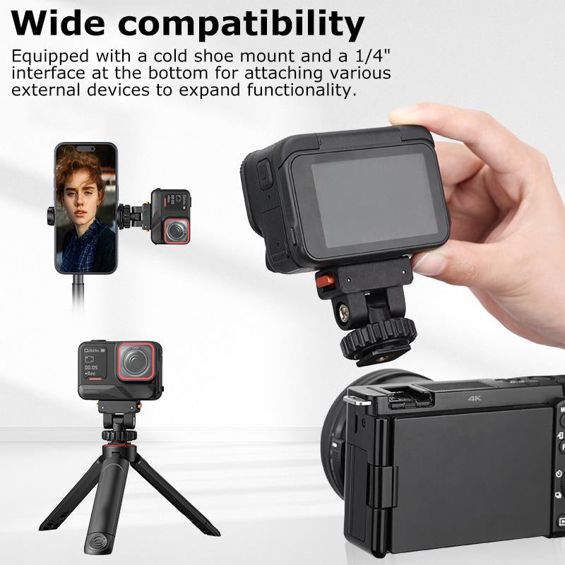XILETU AC-44 Cold Shoe Mount Magnetic Quick Release 160° Rotatable Bracket 1/4" Adapter for Insta360 Ace/Ace Pro/Ace Pro 2 Tripod