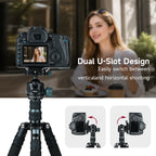XILETU G-36 Metal Low‑Profile Ball Head, ARRI Locating Hole & Side 1/4" Port, Dual‑Device for DSLR Mirrorless Vlog Live Streaming