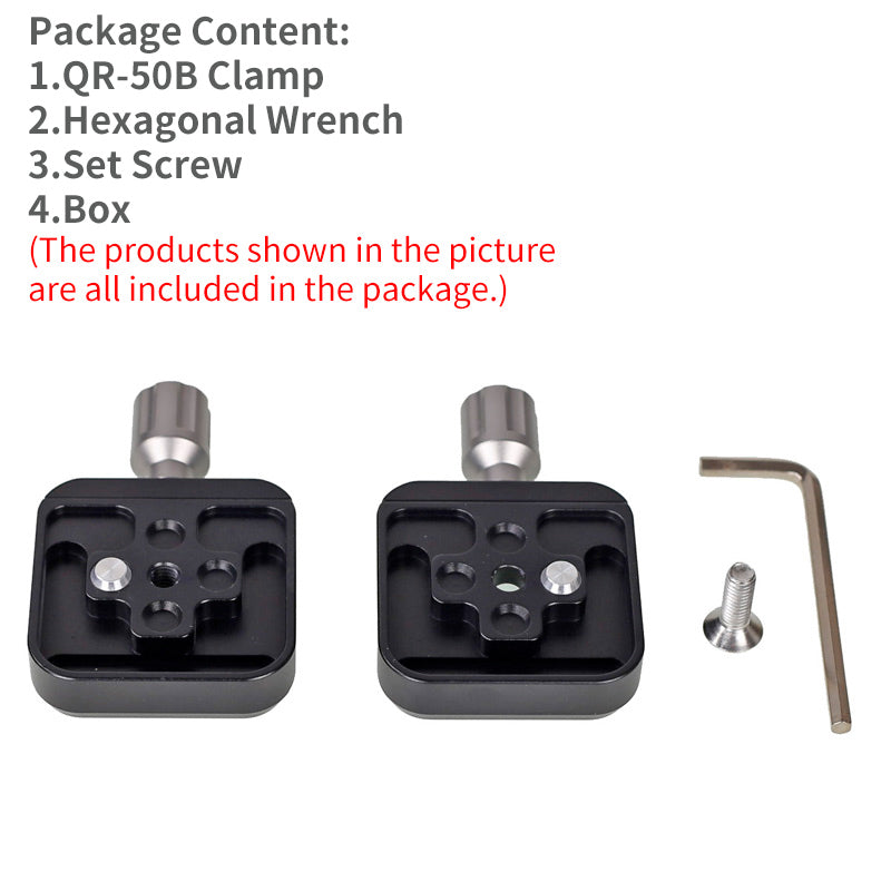 XILETU QR-50B Universal ARCA SWISS Quick Release Clamp Aluminum Alloy Camera Mount Adapter for QR Plate DSLR Camera Tripod Slide Rail
