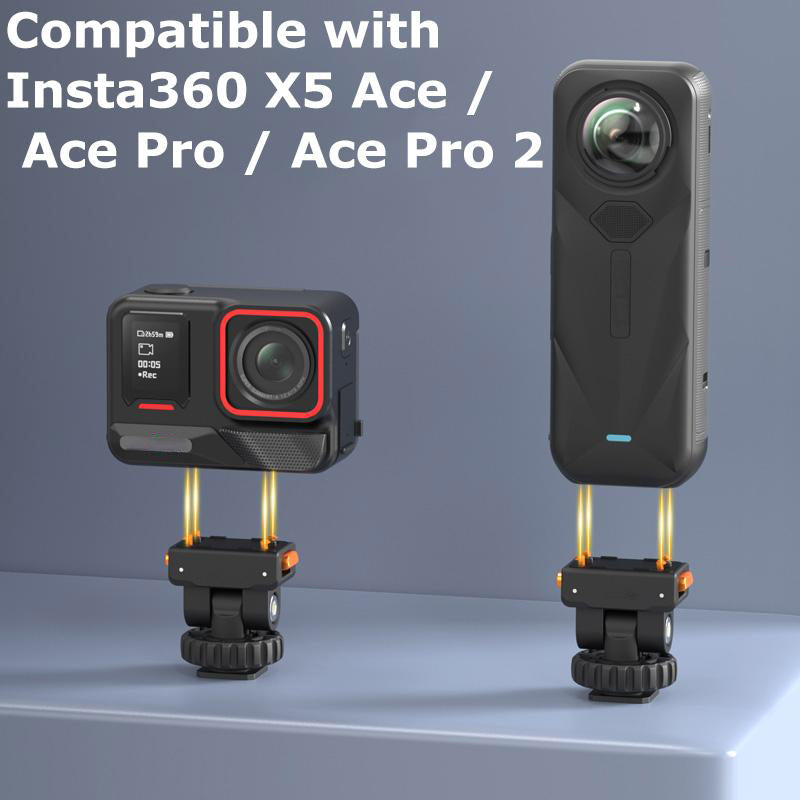 XILETU AC-44 Cold Shoe Mount Magnetic Quick Release 160° Rotatable Bracket 1/4" Adapter for Insta360 Ace/Ace Pro/Ace Pro 2 Tripod
