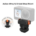 XILETU AC-36 Magnetic Quick Release Cold Shoe Base 1/4" Dual Claw Mount for DJI Action 5 Pro 4 3 Tripod Selfie Stick Vlog Accessory