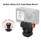 XILETU AC-36 Magnetic Quick Release Cold Shoe Base 1/4" Dual Claw Mount for DJI Action 5 Pro 4 3 Tripod Selfie Stick Vlog Accessory
