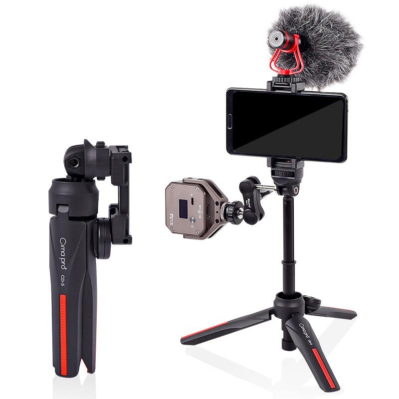 XILETU CD-5 Lightweight Mini Selfie Stick Tripod All in One Vlog Kit with Bluetooth Phone Holder for Vlog Live Streaming