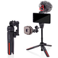 XILETU CD-5 Lightweight Mini Selfie Stick Tripod All in One Vlog Kit with Bluetooth Phone Holder for Vlog Live Streaming