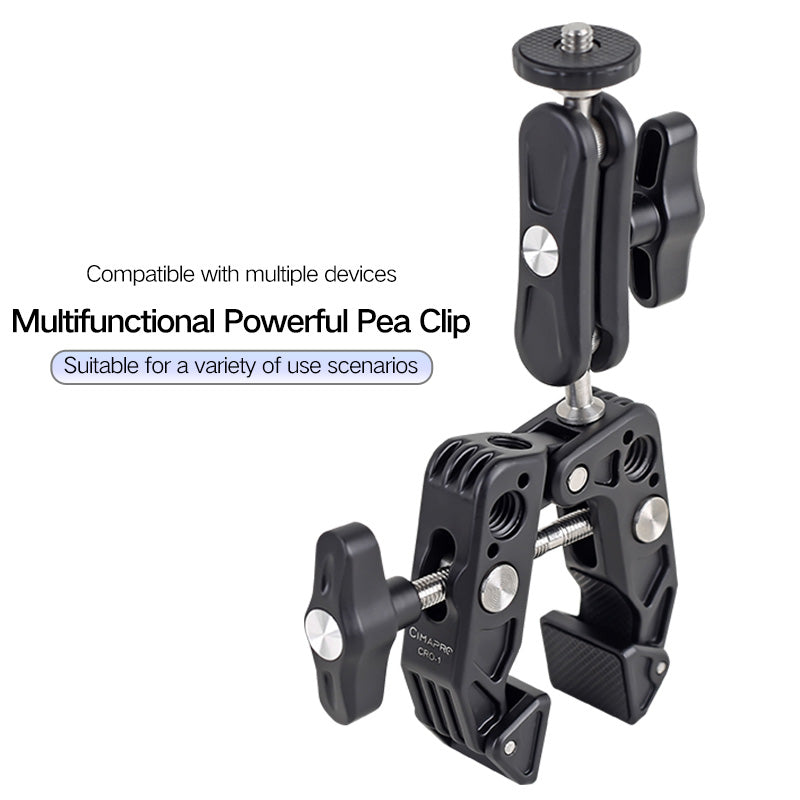 XILETU CRO-1 Multi-Function Powerful Pea Clip SLR Micro Single Camera Universal Crab Clamp Super Holder Stand BallHead Clamp