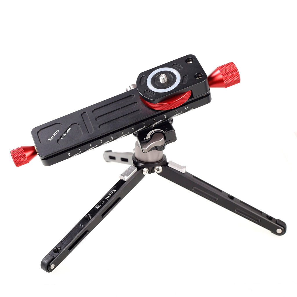 XILETU LCB-16M Macro Focusing Rail 160mm Gear Slider 1/4" Screw ARCA-SWISS Quick Release Plate for Camera Tripod Macro Photography