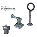 XILETU QP-01 QPQ-T38 Sports Camera Quick Release Plate for DJI Action3/4 GoPro Insta360 Accessories Arca Tripod Head Magnetic Phone Holder