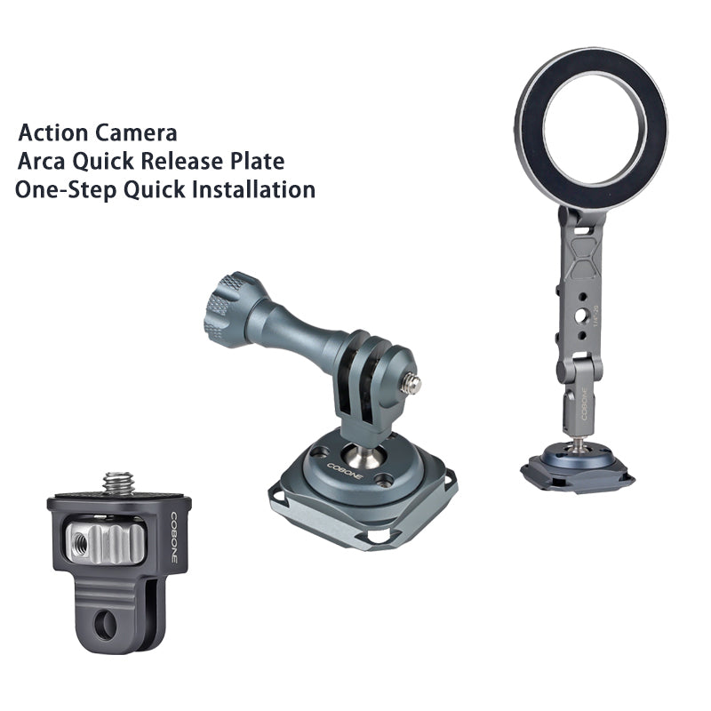 XILETU QP-01 QPQ-T38 Sports Camera Quick Release Plate for DJI Action3/4 GoPro Insta360 Accessories Arca Tripod Head Magnetic Phone Holder
