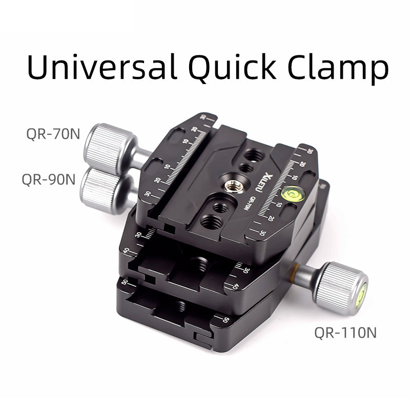 XILETU QR-90N QR-110N Quick Clamp With Quick Release Plate 1/4 General Screw Conversion Screw For Cameras Tripods Monopods Tripod Head