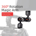 XILETU TM-S1 TM-S2 Magic Arm Camera Mount Bracket Double Ball Head 360° Rotation for Camera Monitor Lights Recorders Microphone Audio