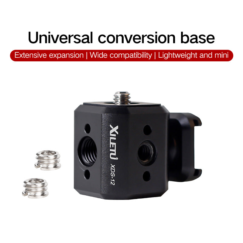 XILETU XDS-12 Tripod Screw Hole Conversion Seat 1/4 3/8 Alai Positioning Hole Head Multifunctional Expansion Accessories