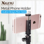 XILETU XJ-10 56mm to 95 mm Universal Aluminum Alloy Metal Phone Holder Clip Mount w 1/4 Screw Hole Bubble Level for Smartphones