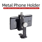 XILETU XJ-10SII Universal All Metal Phone Tripod Mount Holder Clip Adapter 360 Degree Rotation Mobile Clamp For ARCA Style Plate