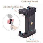 XILETU XJ-12 Mobile Tripod Mount Clipperwith Cold Shoe Mount for Boya Rode VideoMicro Microphone 1/4'' Tripod Clamp for iPhone X