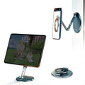 XILETU XJ-27 Metal Magnetic Tablet Phone Stand Holder, Foldable Dual Adsorption for iPad iPhone Portable Desktop Live Streaming Selfie