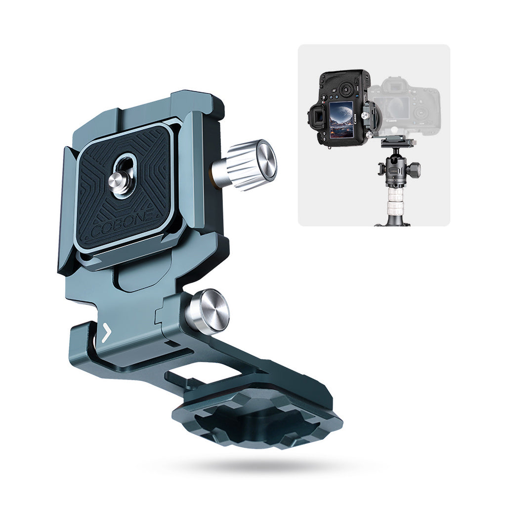 XILETU XQL-1 Foldable L-Bracket Arca-Swiss QR Plate with Dovetail Base for Vertical/Horizontal Shooting, Tripod/DSLR Cameras