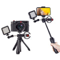 XILETU XSG3+XJA Tabletop Tripod Extendable Selfie Stick 360° Ball Head 1/4" Screw Cold Shoe for Phone Camera Vlog Live Stream