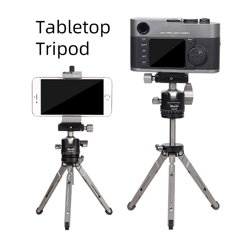 XIELTU XTS20+XG25 Mini Aluminum Tripod with Detachable Ball Head 360 Degree Rotation, Aluminum Alloy Tripod For GoPro DSLR