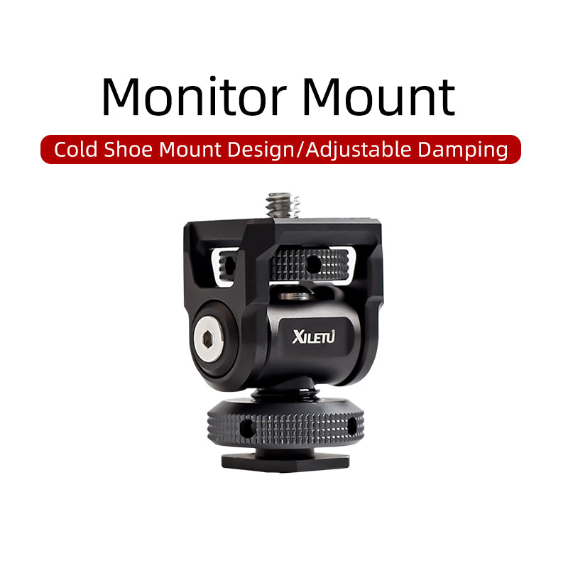 XILETU XU-1 Universal All Metal Phone Holder Tripod Mount With Cold Shoe Mount Compatible w iPhone Cell Phone Camera Video Vlogging