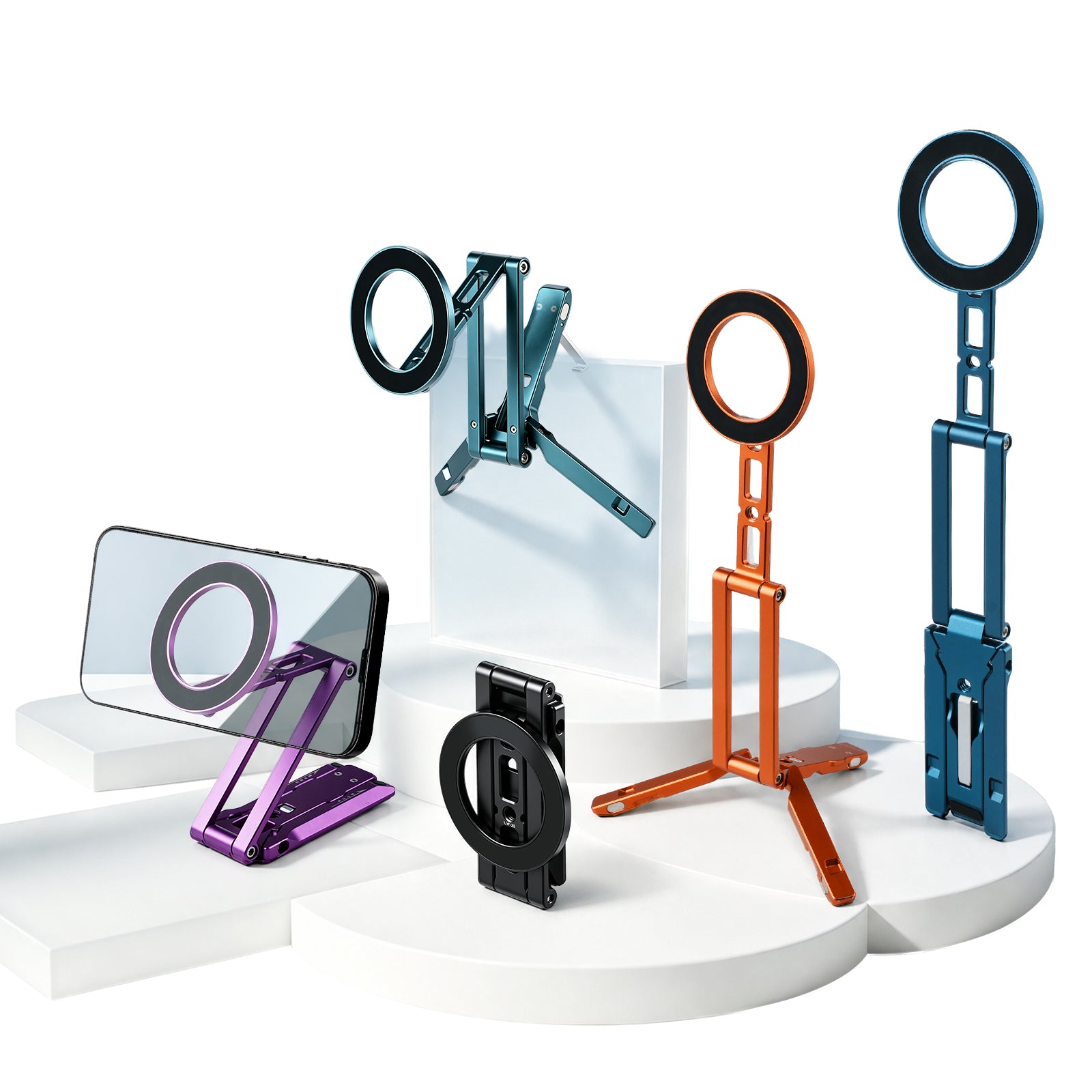 XILETU XJ‑26 MagSafe Magnetic Phone Stand, Foldable Aluminum Alloy Portable Phone Mount