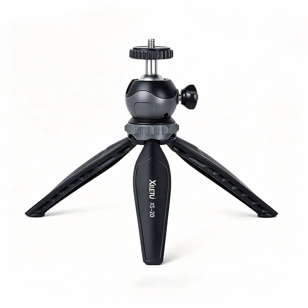 XILETU XS20+XJA Mini Tabletop Tripod Desktop Phone Holder Stand with Clip and Ball Head for iPhone Cell Phone Smartphone DSLR Camera