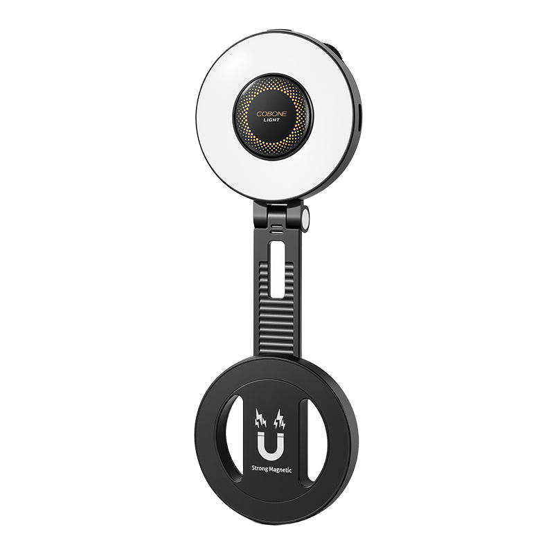 XILETU W-50 Three-tone MagSafe Magnetic Fill Light Dimmable CRI80+ Portable Phone Stand For Outdoor Live Vlog Shooting