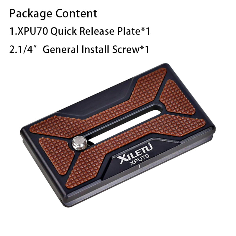 XILETU XPU-70 Universal Quick Release Plate With 1/4″ General Screw ARCA SWISS Standard For Tripod Ball Head Cameras DSLRS SLRS