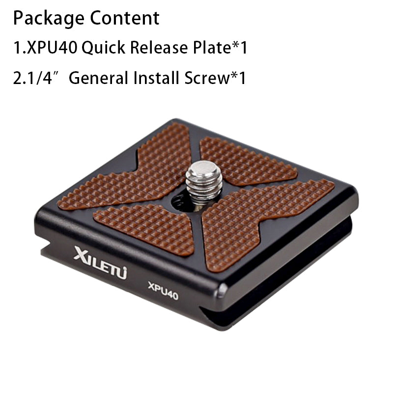XILETU XPU-40 Universal Quick Release Plate With 1/4″ General Screw ARCA SWISS Standard For Tripod Ball Head Cameras DSLRS SLRS